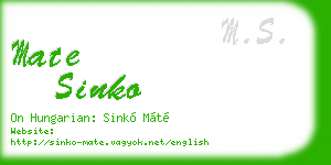mate sinko business card